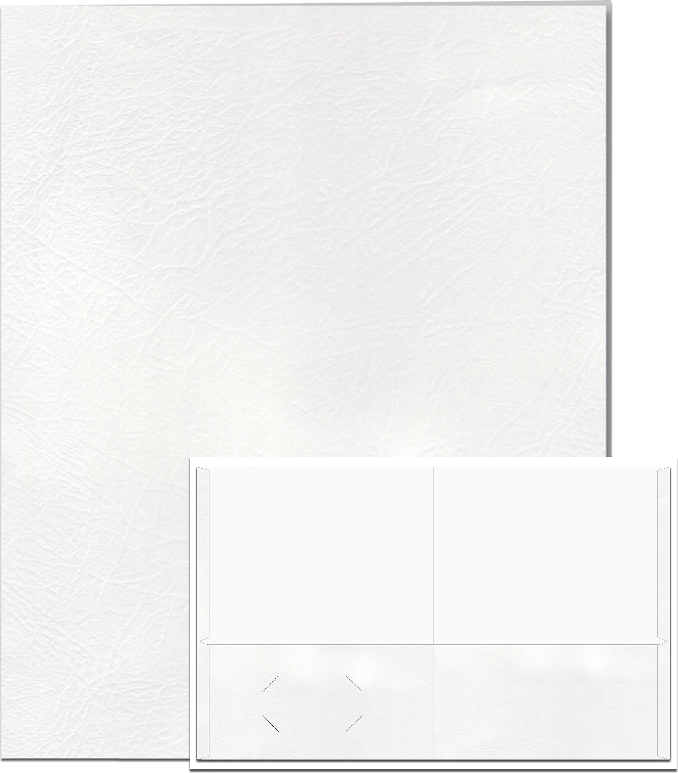 PORTFOLIO 2 POCKET LEATHERETTE ANTQ WHT